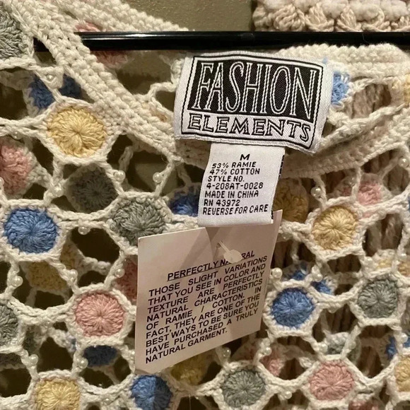 FASHION ELEMENTS VINTAGE KNIT WITH PEARLS M - Picture 4 of 4